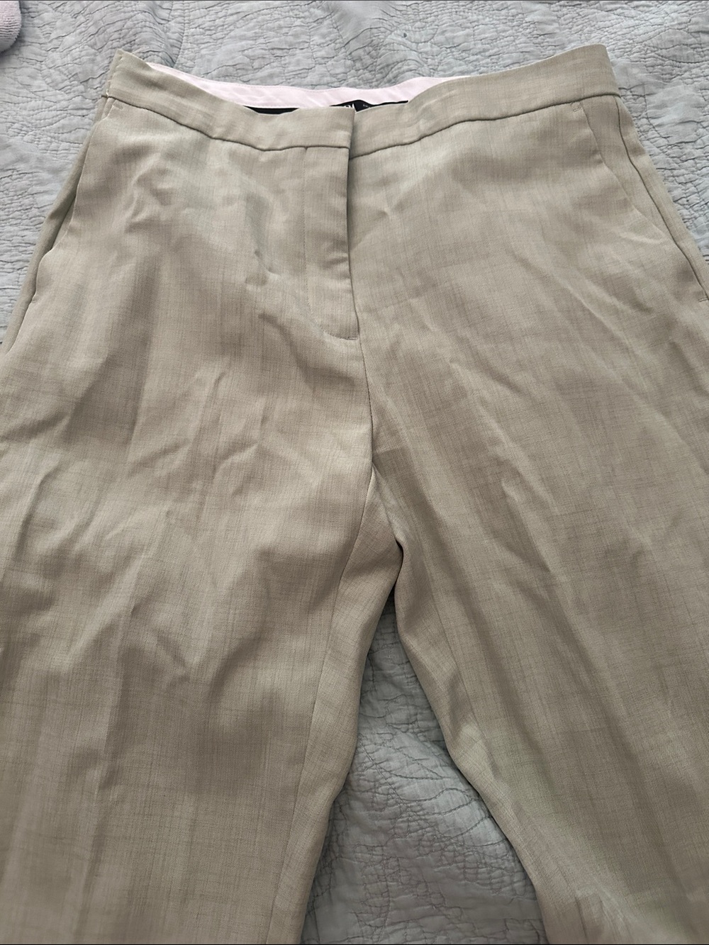 Zara light sage green  Tailored Straight-Leg Trousers